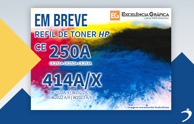 Refil de toner para HP 414A 414X W2020A W2020X W2021A W2021X W2022A W2022X W2023A W2023X | CE250 CE251 CE252 CE253-  Em breve